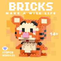 Disney 108 Style Stitch LinaBell Hello Kitty Building Blocks Princess Cartoon Figrues Bricks Children's Assembly Toys Model Gift