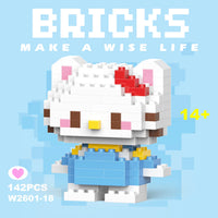 Disney 108 Style Stitch LinaBell Hello Kitty Building Blocks Princess Cartoon Figrues Bricks Children's Assembly Toys Model Gift