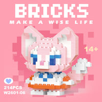 Disney 108 Style Stitch LinaBell Hello Kitty Building Blocks Princess Cartoon Figrues Bricks Children's Assembly Toys Model Gift