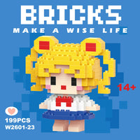 Disney 108 Style Stitch LinaBell Hello Kitty Building Blocks Princess Cartoon Figrues Bricks Children's Assembly Toys Model Gift